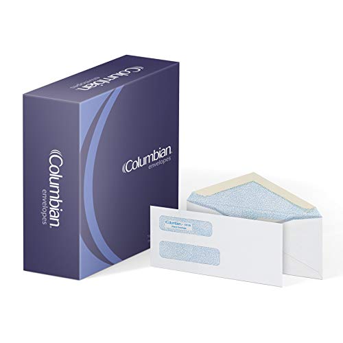 Columbian Business Envelopes, Gummed, 3 5/8 x 8 5/8 Inch, DoubleWindow