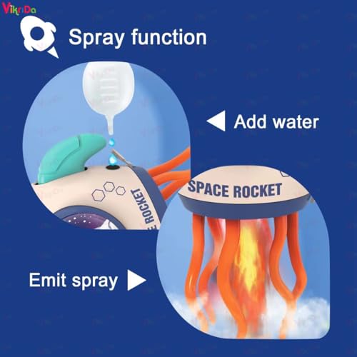 Image of VikriDA Rocket Toy with Fog Spray & LED Lights | Crawling Musical Dancing Rocket for Kids Boys & Girls