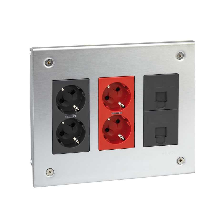 SIMON 51002302 – 036-boîte Einbaudose, Abschnitte, 3 mód Metall Edelstahl