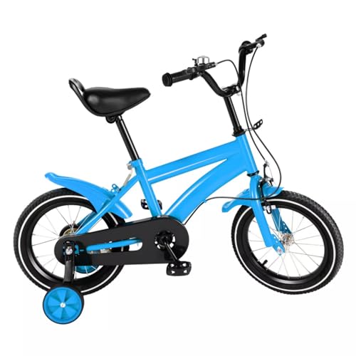 DAOHHFO Bicicleta infantil de 14 pulgadas con ruedas estabilizadoras, bicicleta para niños y niñas, bicicleta para niños a partir de 3 – 6 años, asiento y reposabrazos ajustables, sistema de frenado