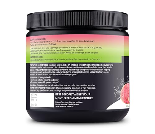 Image of Nutrition Planet Micronized Creatine Monohydrate (Guava, 348g / 0.76 Lb, 60 Servings)