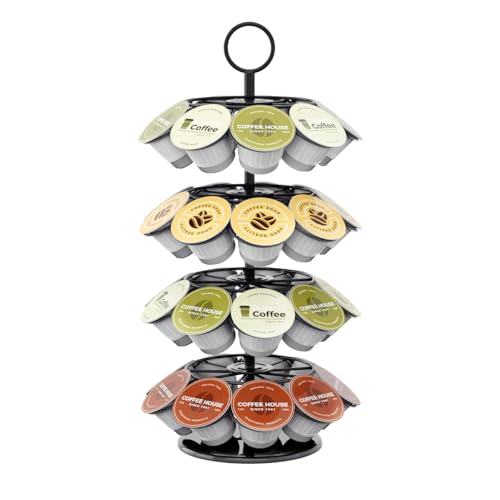 Reviews de Soportes para cápsulas y bolsitas de café , tabla con los diez mejores. 43 Soporte para tazas y bolsas de té, almacenamiento para 30 tazas K y 60 bolsas de té, organizador de té para bolsas de té y cápsulas de café, soporte para carrusel para...