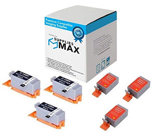 SuppliesMAX Compatible Replacement for Canon PIXMA IP-90/IP-90V/PIXUS IP-90/IP-90V Inkjet Combo Pack (3-Black/3-Color) (BCI-15BK_3PK/BCI-16C_3PKMP)