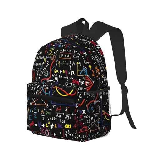 Sac à dos voyage classique noir imprimé mathématique pour le travail