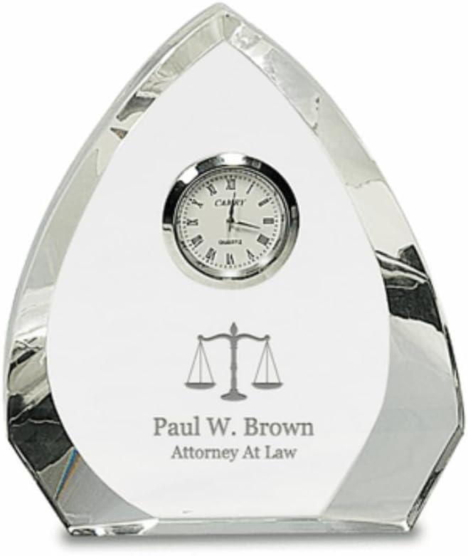 Executive Gift Shoppe Lawyer Personalized Arch Premier Crystal Clock