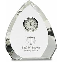 Executive Gift Shoppe Lawyer Personalized Arch Premier Crystal Clock