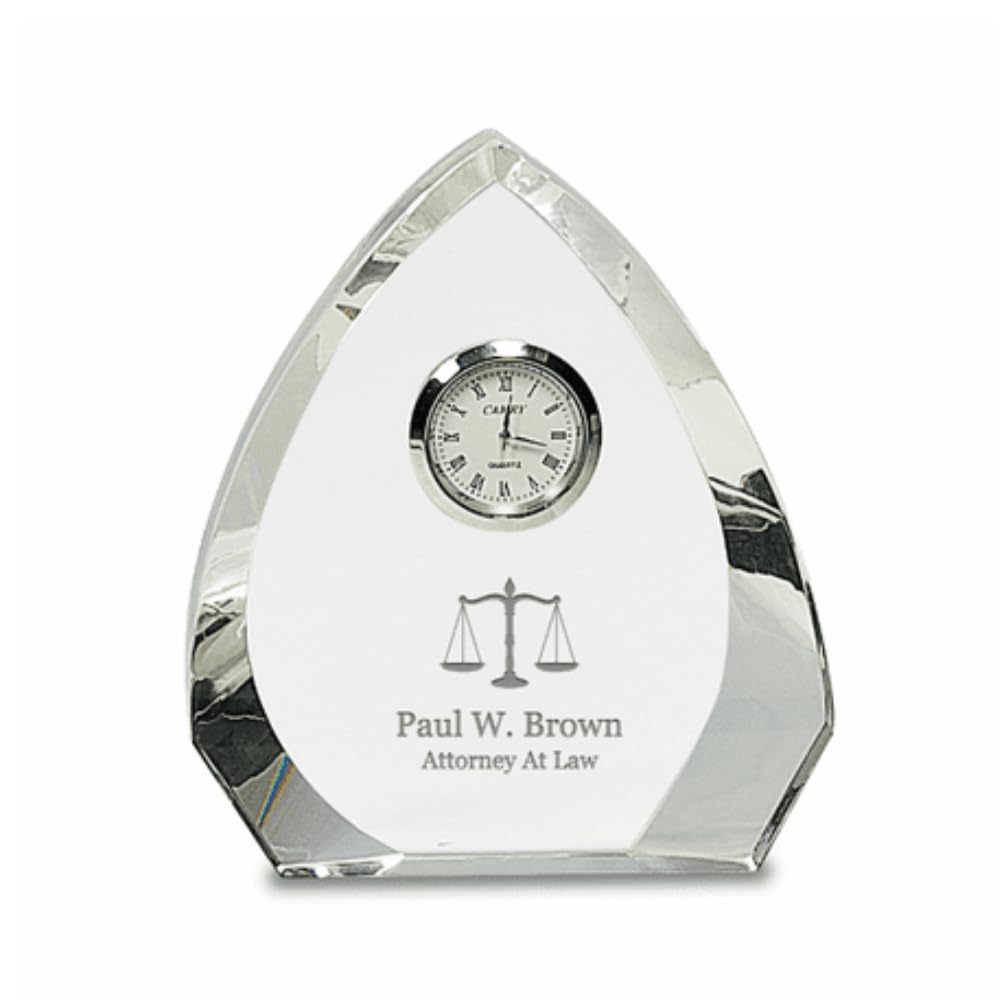 Executive Gift Shoppe Lawyer Personalized Arch Premier Crystal Clock