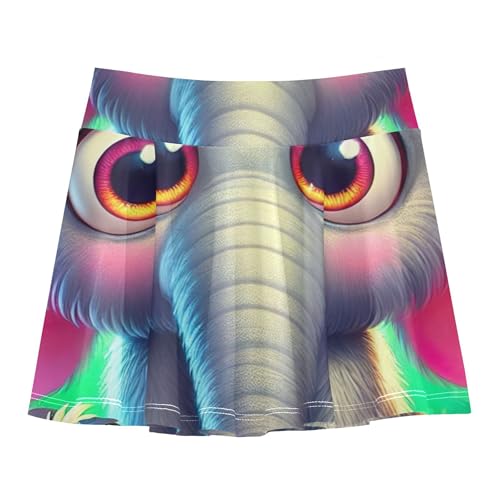 Gymnastics Girls Skorts Athletic Shorts Skirts with Shorts Little Girl Playful Cute Mouse Elephant Bird 4t