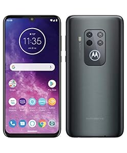 Motorola One Zoom with Alexa Hands-free Dual SIM Smartphone (6.4 Inch FHD+ Display, Quad Camera System, 128 GB/4 GB, Android 9.0, Headset + Cover), Electric Grey