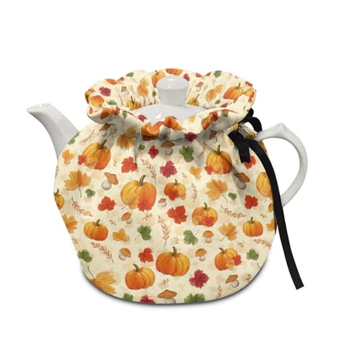 Image of Pumpkin Tea Cozy Cotton Tea Cosy for Teapot Keep Warm Teapots Cover for Home Kitchen Insulated Kettle Cover 2025