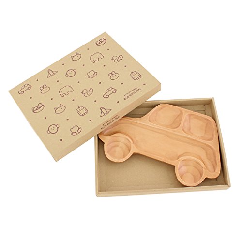 Time Concept Kids Petits Et Maman Wooden Car Plate - Eco-Friendly, Handcrafted Dinnerware