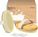 Metene 2 Pack Dry Body Brushes, Exfoliating Body Scrubbers, Natural Bristles for Dry Skin, Improve Circulation, Stop Ingrown Hairs, Reduce Acne and Cellulite (G7130)