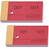 Nezyo Bloques Numerados 1-200 Boletos de Rifa con Números Dobles 10cm x 5cm Papeletas Rifa para Guardarropa Sorteos Eventos Fiestas Ferias y Golosinas(Rojo)