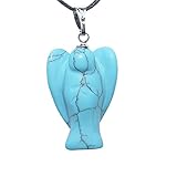 coloriertes haar definition Chakrazuordnung: 5. Chakra Türkinit (Magnesit coloriert) Engel Anhänger mit silberfarbener Öse ca. 30 mm.(3701)