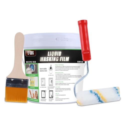 E-SDS Masking Liquid Tape, 63.98 fl.oz Masking Liquid, Transparent Peelable Coating for Window Painting, with a Brush