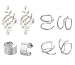 JININA Stainless Steel Ear Cuff Leaf Wrap Earrings Fake Lip Rings Tragus Helix Earrings for Women Men-Silver