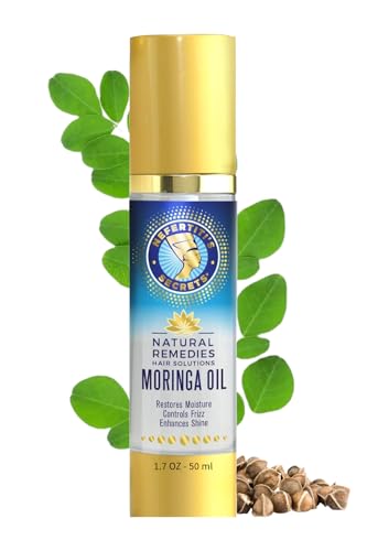 Nefertiti’s Secrets Moringa Oil Organic Hair Growth – Wild Pure Rosemary Hair Oil for Nourishment, Rejuvenate & Moisturize – Curly Secret Hair Products – 1.7 Ounce / 50 mL