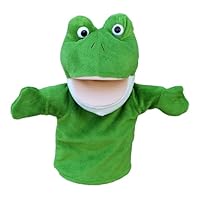 Plush Hand Puppets Frog Stuffed Animals Movable-Mouth Puppet Toys for Imaginative Pretend Play Storytelling