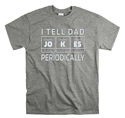 T-shirt unisexe I Tell Dad Jokes gris taille L idéal pour animer vos repas de famille