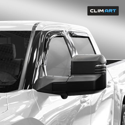 Image of CLIM ART in-Channel Incredibly Durable Rain Guards Compatible with Toyota Tundra 2022-2026 CrewMax, Original Window Deflectors, Vent Window Visors, Vent Deflector, 4 pcs. - 619471