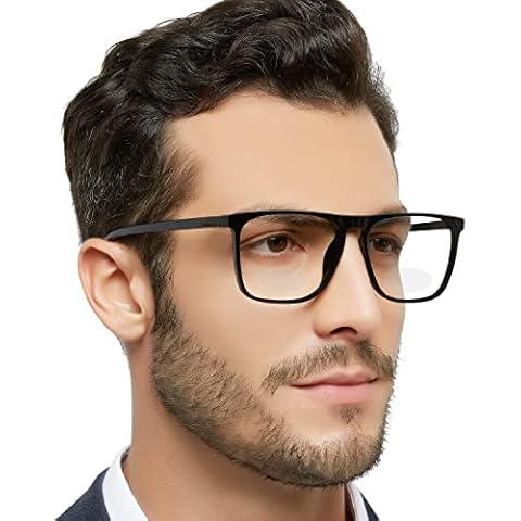 OCCI CHIARI Bifocal Blue Light Blocking Reading Glasses 1.5 for Men Stylish Men's Oversized Bifocal Glasses Spring Hinge (Black, 150) Cover