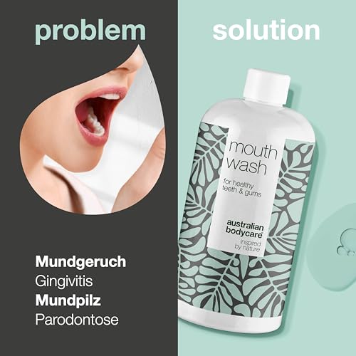 Mundspülung mit antibakteriellem Teebaumöl - 500ml | Pflegt und lindert gereiztes und blutendes Zahnfleisch | für eine gesunde Mundhygiene ohne schlechten Atem | 100% vegan und dermatologisch getestet – Bild 3