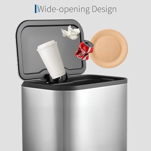 Caneca de basura rectangular de 50L con pedal GarveeHome miniatura 3