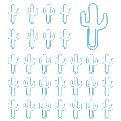 Trombones en métal cactus bleu pour égayer votre espace de travail et vos cahiers de maison