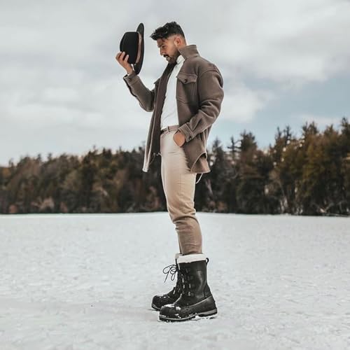 Image of Baffin Men's CANADA Winter Boots | Waterproof Insulated Leather Boots for Cold Weather | Faux-Fur Collar & GelFlex Midsole
