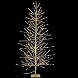 Gruppo Maruccia - Albero Natalizio Luminoso Oro con 232 Luci Led Bianco Caldo - Artificiale, Stilizzato - Altezza 1,8 Metri - 107 Rami