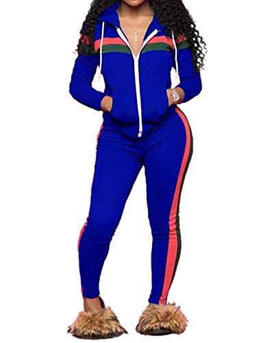 Top-Vigor Women's 2 PCS Plus Size Tracksuit Sets Sweatsuits Outfits Hoodie Sweatshirt