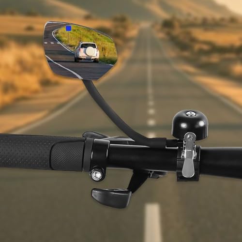 Espejo ajustable de 360 grados con timbre para scooter eléctrico y bicicletas de carretera 2