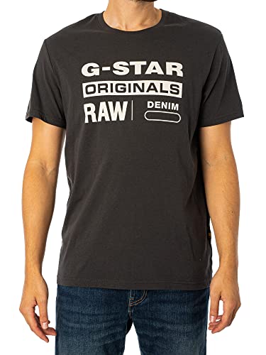 G-STAR RAW Originals Label T-Shirt Homme, Gris (cloack D22204-336-5812), L