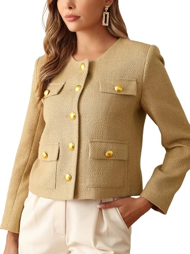 Image of M.Infisavo Cropped Tweed Blazers for Women
