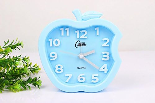 Cute cartoon children small alarm clock watch Korean living room bedroom home mute,D
