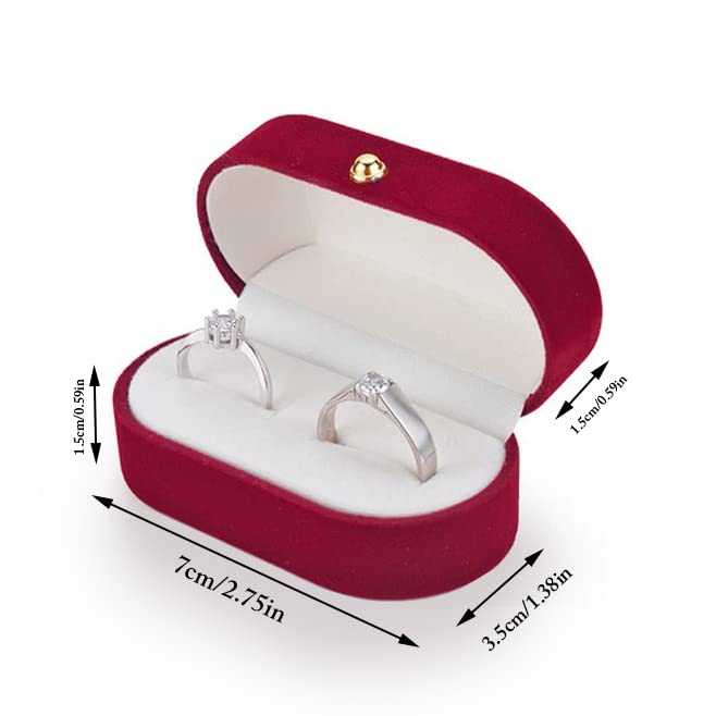 Boîte à Bagues Velours 2 Places - Écrin Pour Alliances Et Fiançailles, Cadeau Mariage, Proposition Ou Photo De Mariée