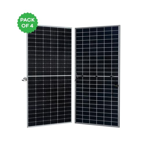 Image of WAAREE II 615 Watt N-Type TOP-con Mono PERC Dual Glass Bifacial Solar Panel II High Efficiency II Best in Class Thermal coefficients II 30 Years Power Output Warranty || Pack of 4