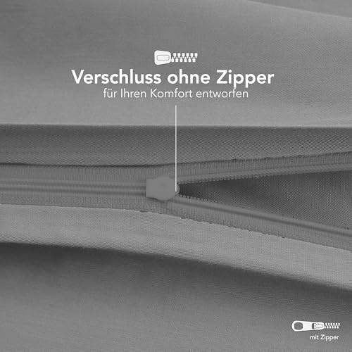 Kissenbezug 50 x 70 cm (Set mit 2) - 100% Jersey Baumwolle 150 g/qm Kissenbezüge -Anthrazit - Für Kissen 50 x 70 cm - Kissenhülle - Kissenbezug - Resistent und Hypoallergen - Dreamzie