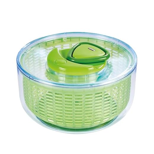 Zyliss Easy Spin Salad Spinner - Salad Spinner with Pull Cord - Lettuce Colander - Manual Vegetable and Fruit Washer and Dryer - Dishwasher Safe Vegetable Spinner with Brake - Green/White, Large