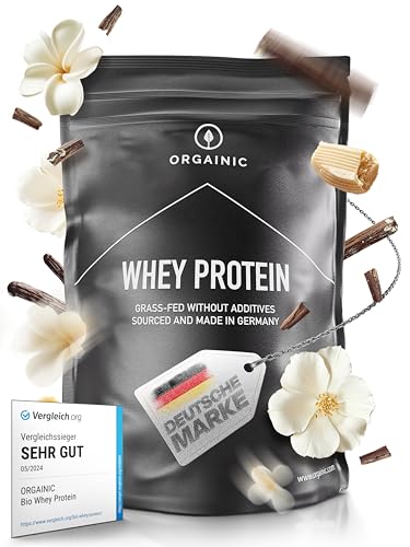 ORGAINIC Proteína de Suero de Leche - Aroma Natural - Con Aminoácidos Esenciales, No Esenciales y BCAA para Ganar y Aumentar Masa Muscular - Procesado en Frío, Sin GMO - Bolsa 1000g