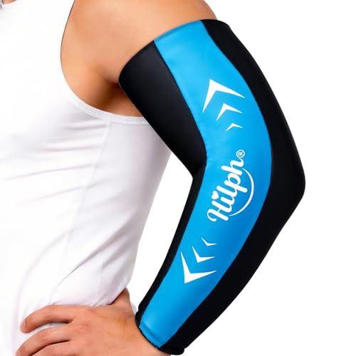 Hilph Almohadillas de enfriamiento extralargas para codos y brazos enteros, paquete de refrigeración flexible para codo de tenis, codo de golfista, síndrome de espinilla y brazo de lanzador, compresa