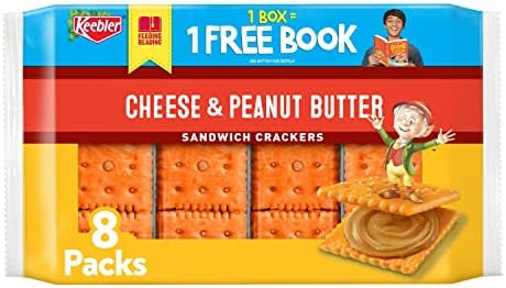 Keebler Cheese and Peanut Butter Sandwich Crackers, Single Serve, 1.38 oz Packages, 8 Count(Pack of 6)