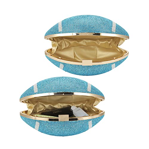 Image of Gripit Bling Rhinestone Football Shaped Rugby Quirky Bag Purse Novlety Chain Purse