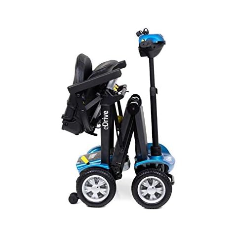 eDrive Electric - Removable Lightweight Battery - Automatic Folding - Travel Mobility Scooter with Heavy Duty Travel Case Cover