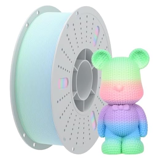 PINBALL Matte Rainbow PLA 3D Printer Filament 1.75mm Multi-Color Changing Filament 3D Printing PLA Filament Dimensional Accuracy +/- 0.02mm 1 KG Matte Rainbow