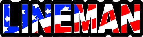 3 - Lineman US Flag Hard Hat/Helmet Stickers 1” x 2” H150