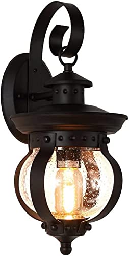 Applique murale extérieure E27 lanterne noire luminaire étanche balcon