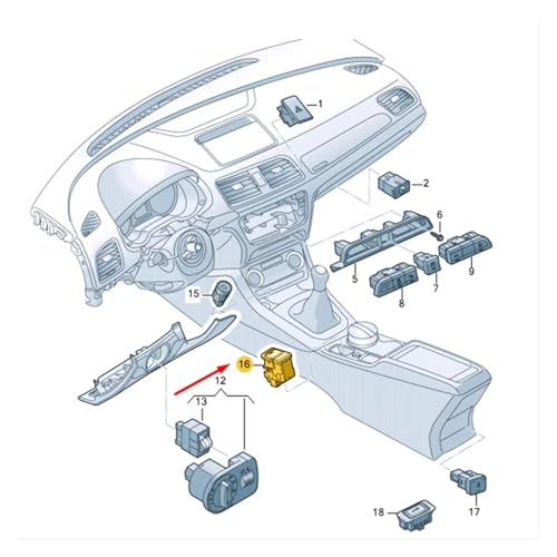 Commande de frein à main électrique Q3 8U bouton EPB bloqué - 3