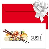 GESCHENKGUTSCHEINcom - 25 Blanko Geschenkgutscheine mit Umschlag & Schleife - Formulare für China-Restaurants Gastronomiebetriebe G12392-25-V1