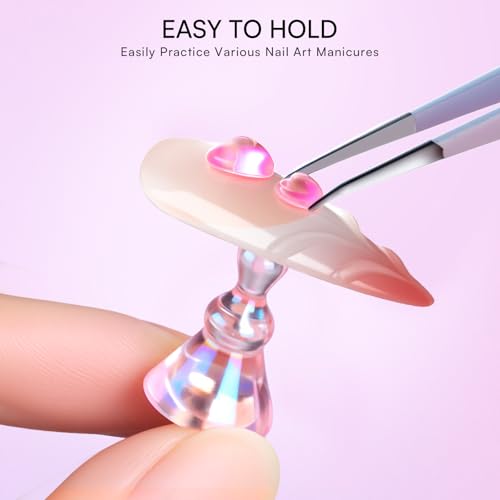 Image of Makartt Nail Stand for Press On: Nails Display Holder Holo Pink